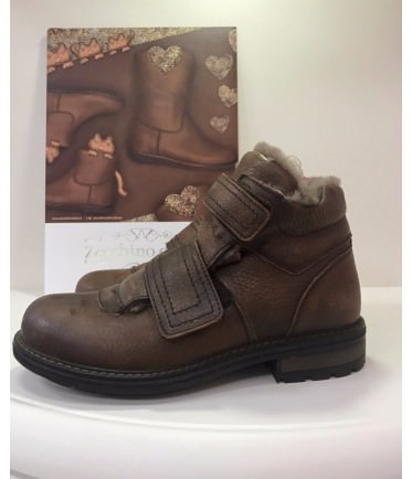 Ботинки Zecchino d'orо (мальчик) (натуральная кожа и мех, прошиты ручной стежкой )