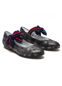 ТУФЛИ MONNALISA CHIC ( мягкая кожа , бант на резинке