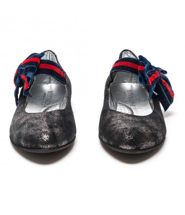 ТУФЛИ MONNALISA CHIC ( мягкая кожа , бант на резинке